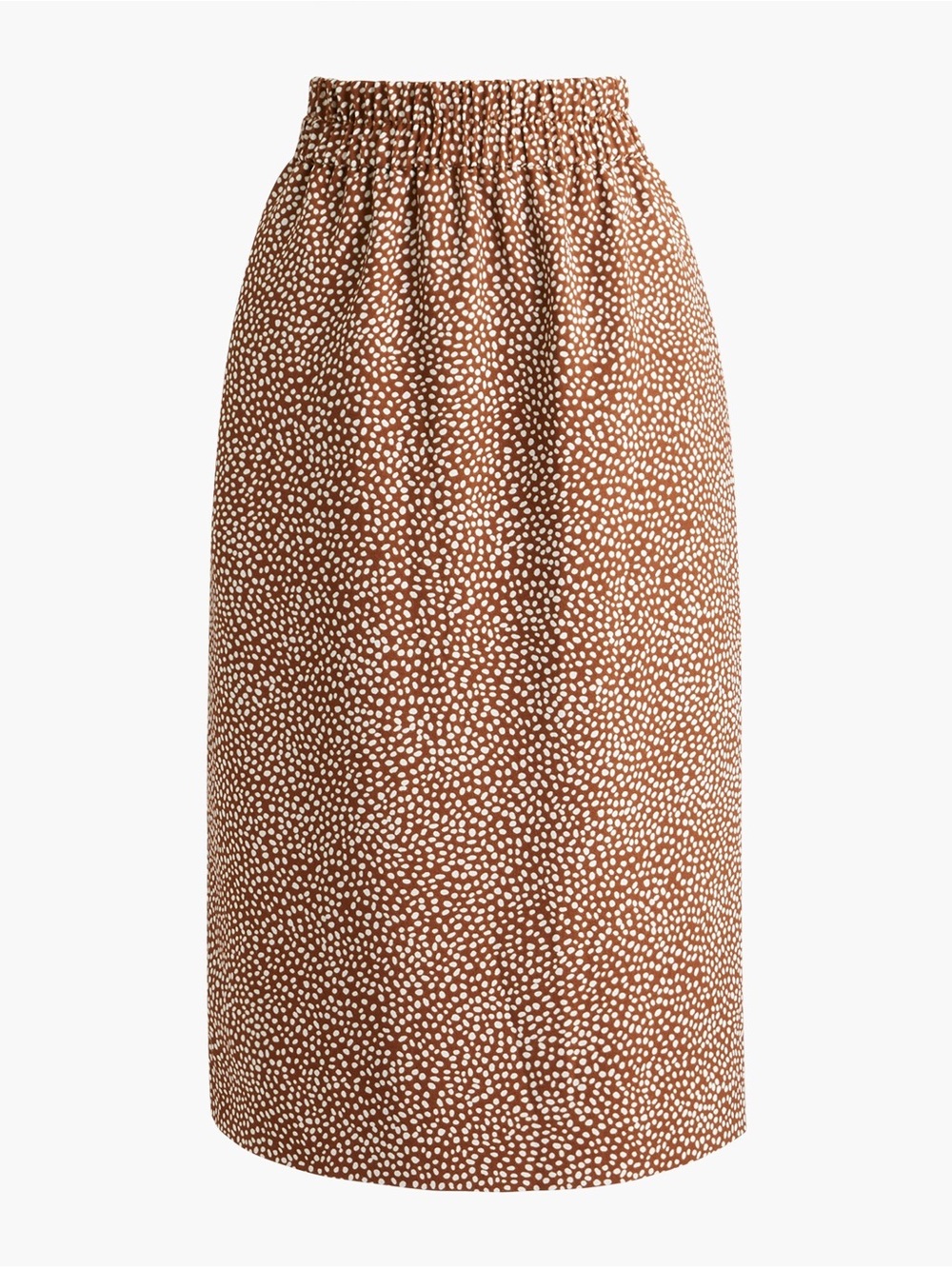 J. Crew Factory - Brown Polka Dot Pull On Midi Skirt - Like New - Size S